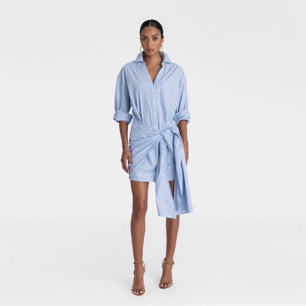 Chic Blue Striped Mini Dress